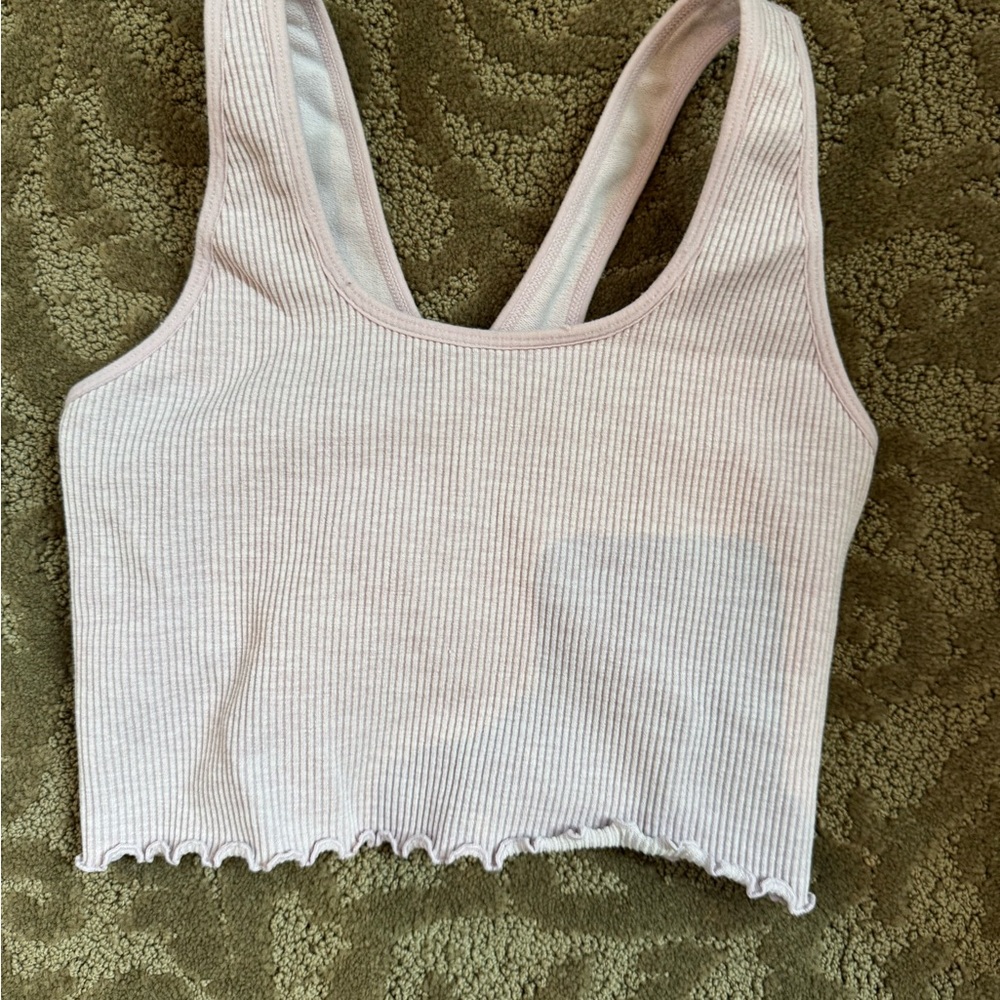 Spiritual Gangster Light Pink V-Neck Top